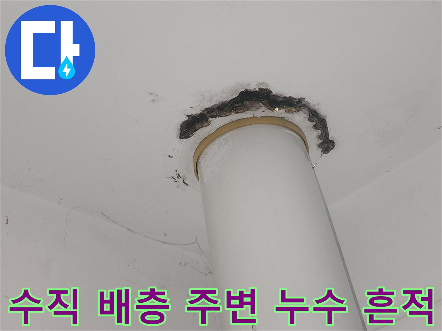 배관 접합부-천장 오염 및 습기 상태