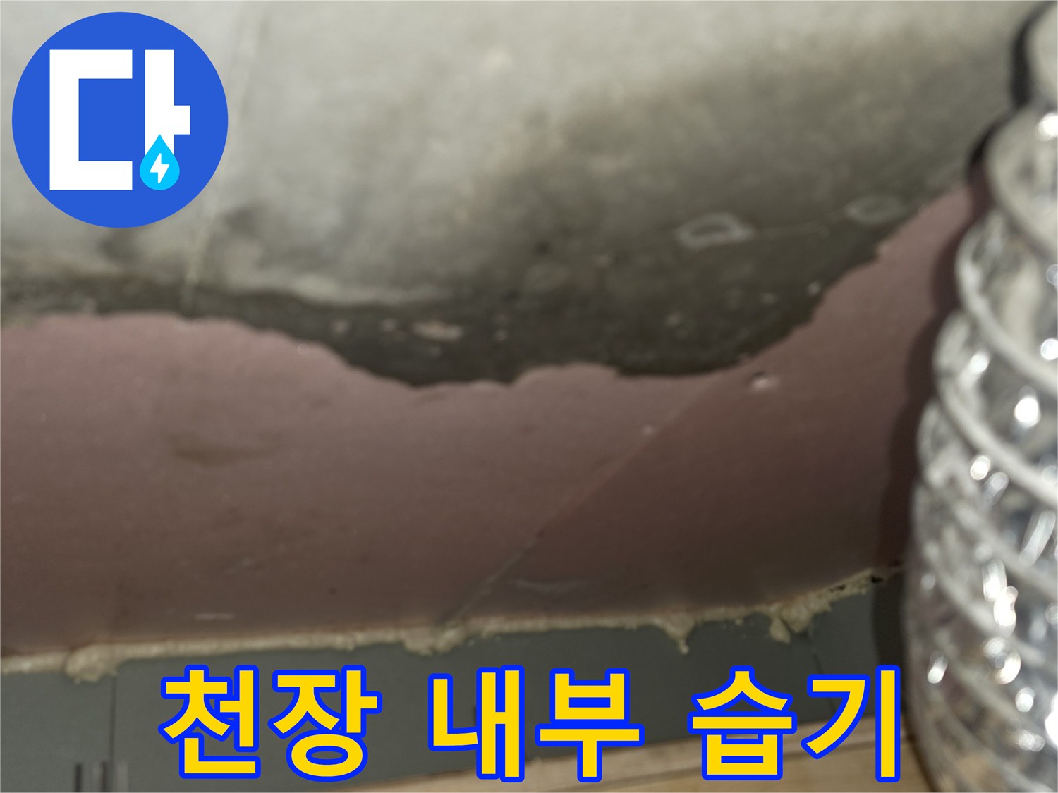 누수-흔적으로-오염된-천장-슬라브-단면