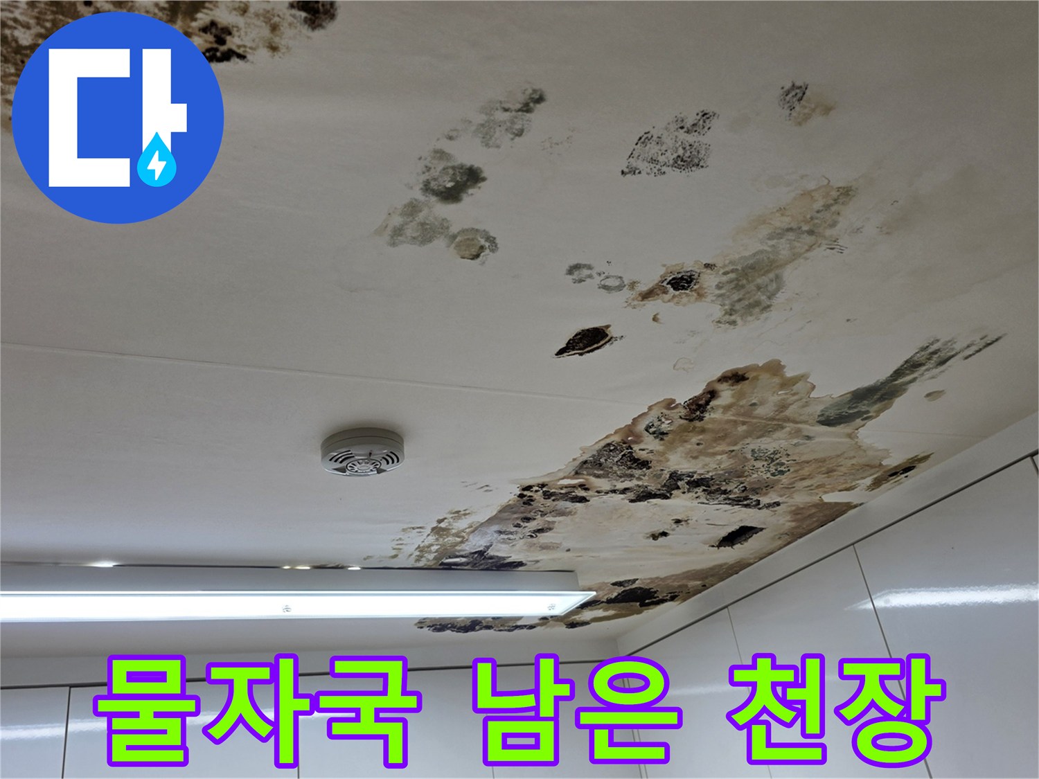 누수로-인한-천장-물자국과-변색