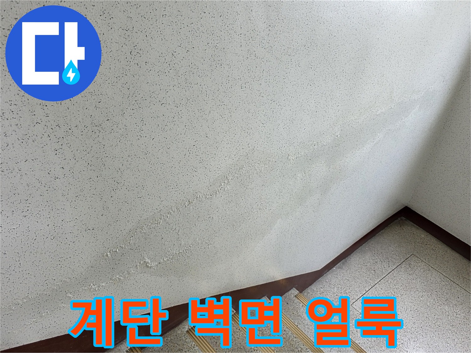 송파구-아파트-계단-벽면-누수-흔적-사진