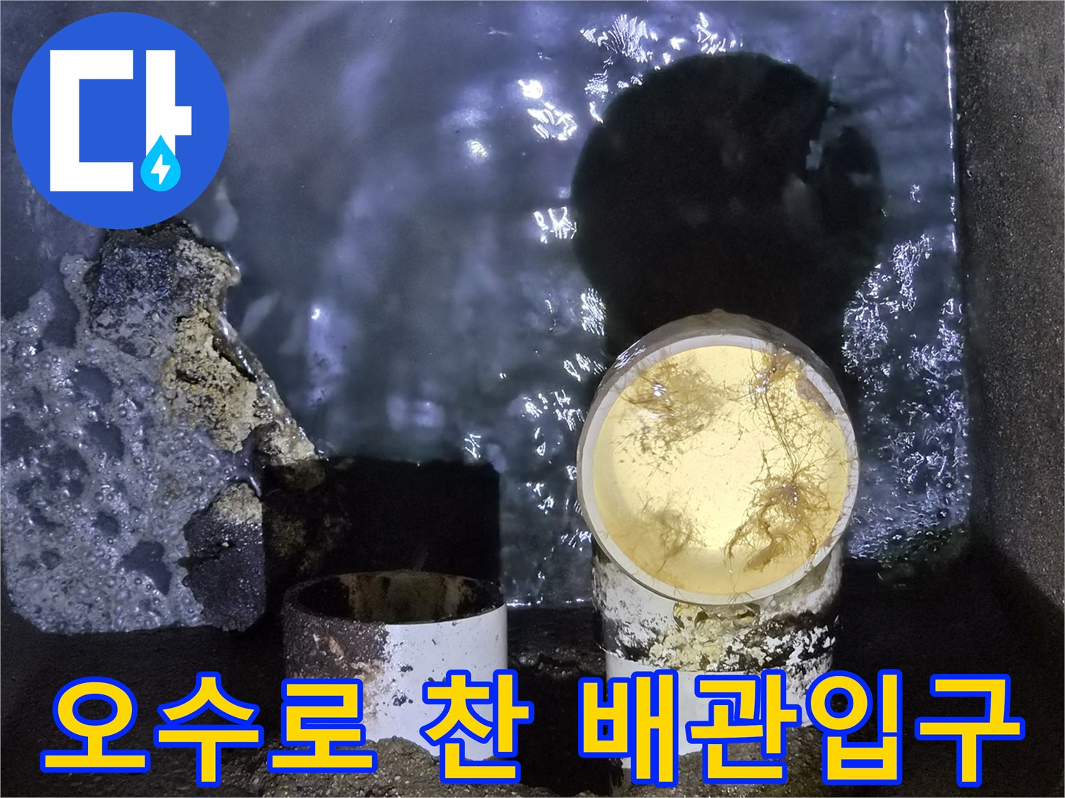 배수 흐름이-차단된 배관 내부 상황