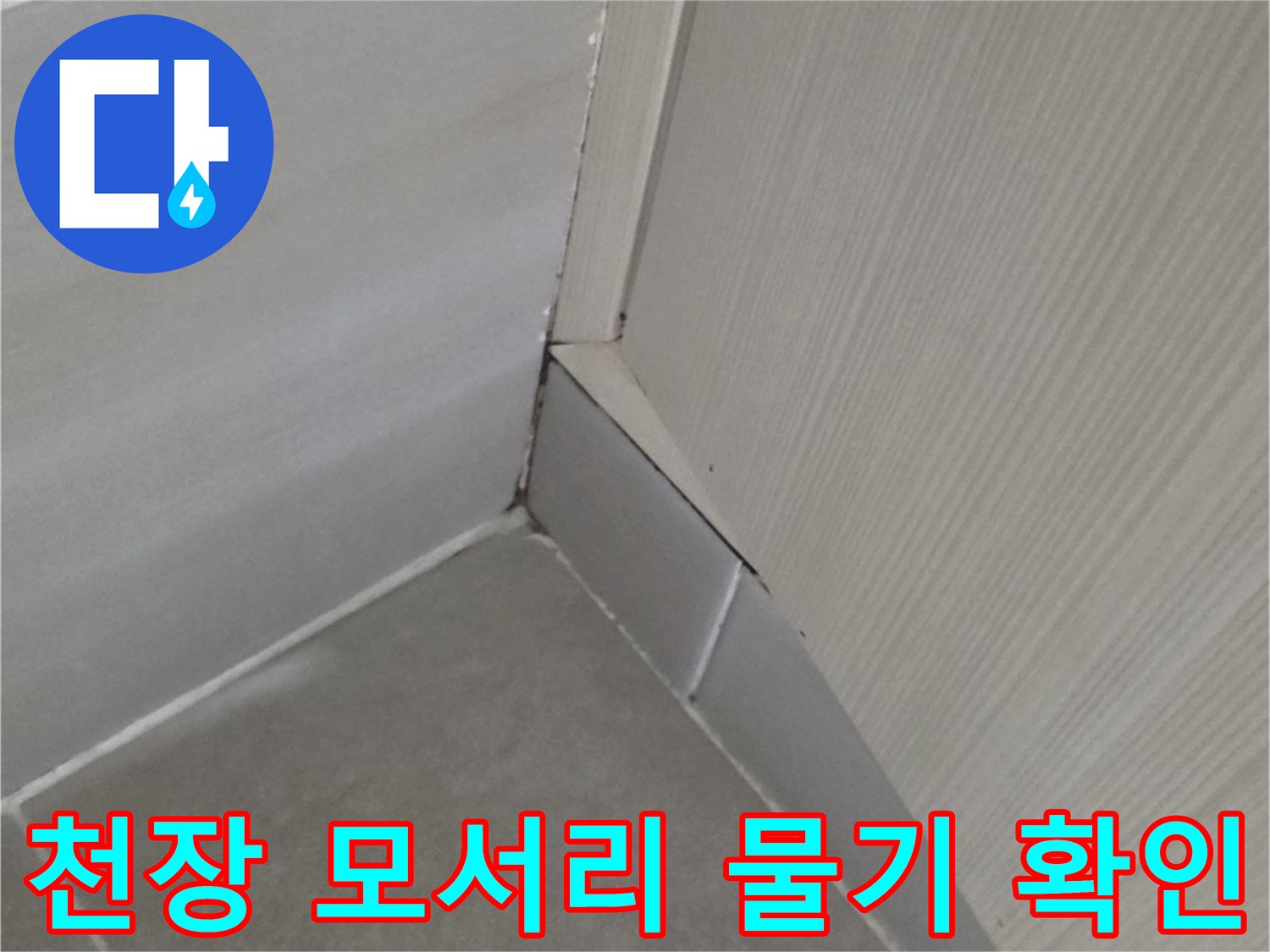 화장실-천장-모서리-타일-틈새-물기-확인
