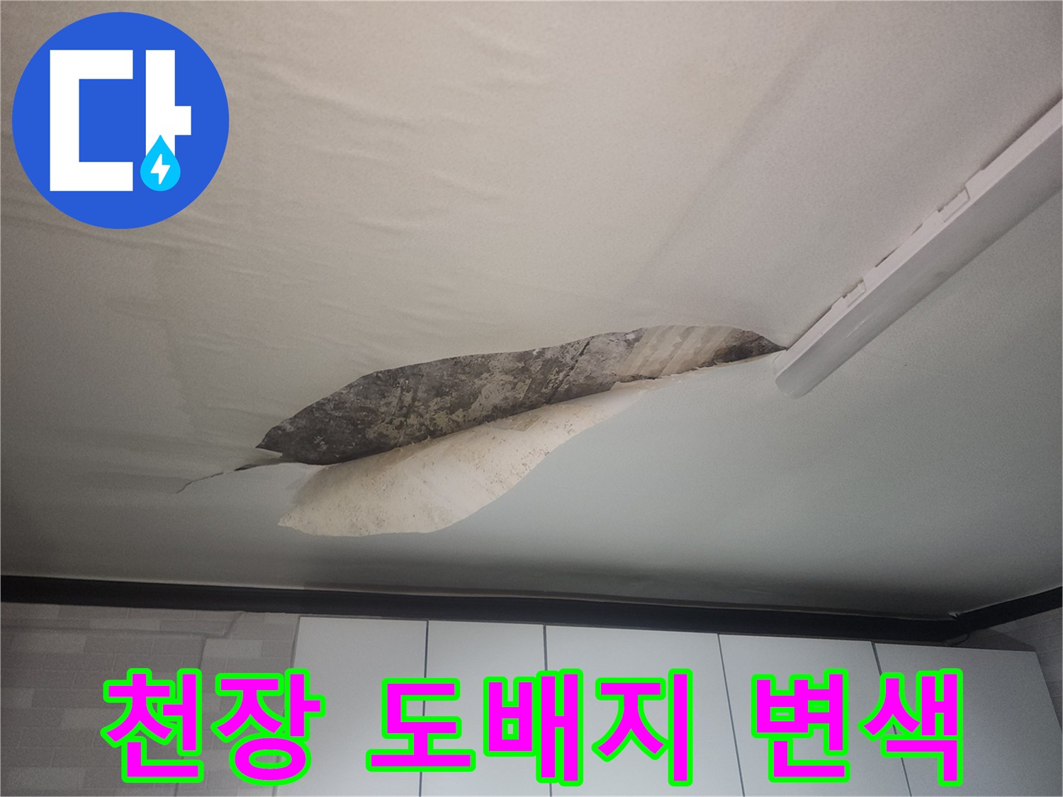 거실-천장-벽지-젖음-및-변색-현장