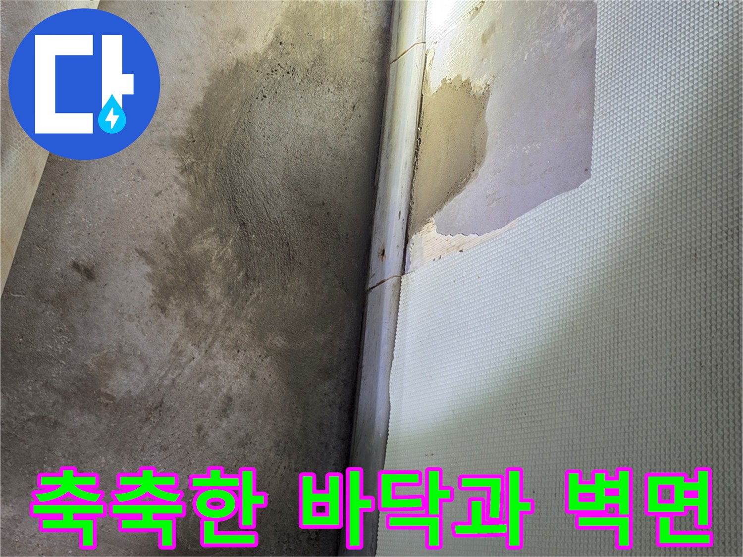 벽체-하단부와-바닥의-습기-침투-상태