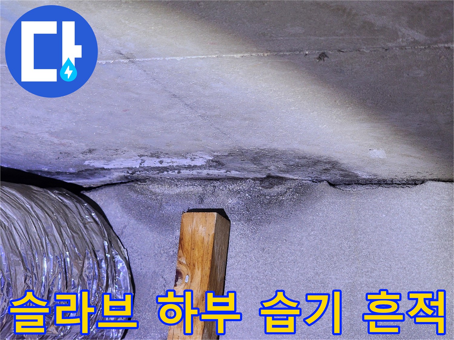 콘크리트-바닥-면의-젖은-얼룩-관찰