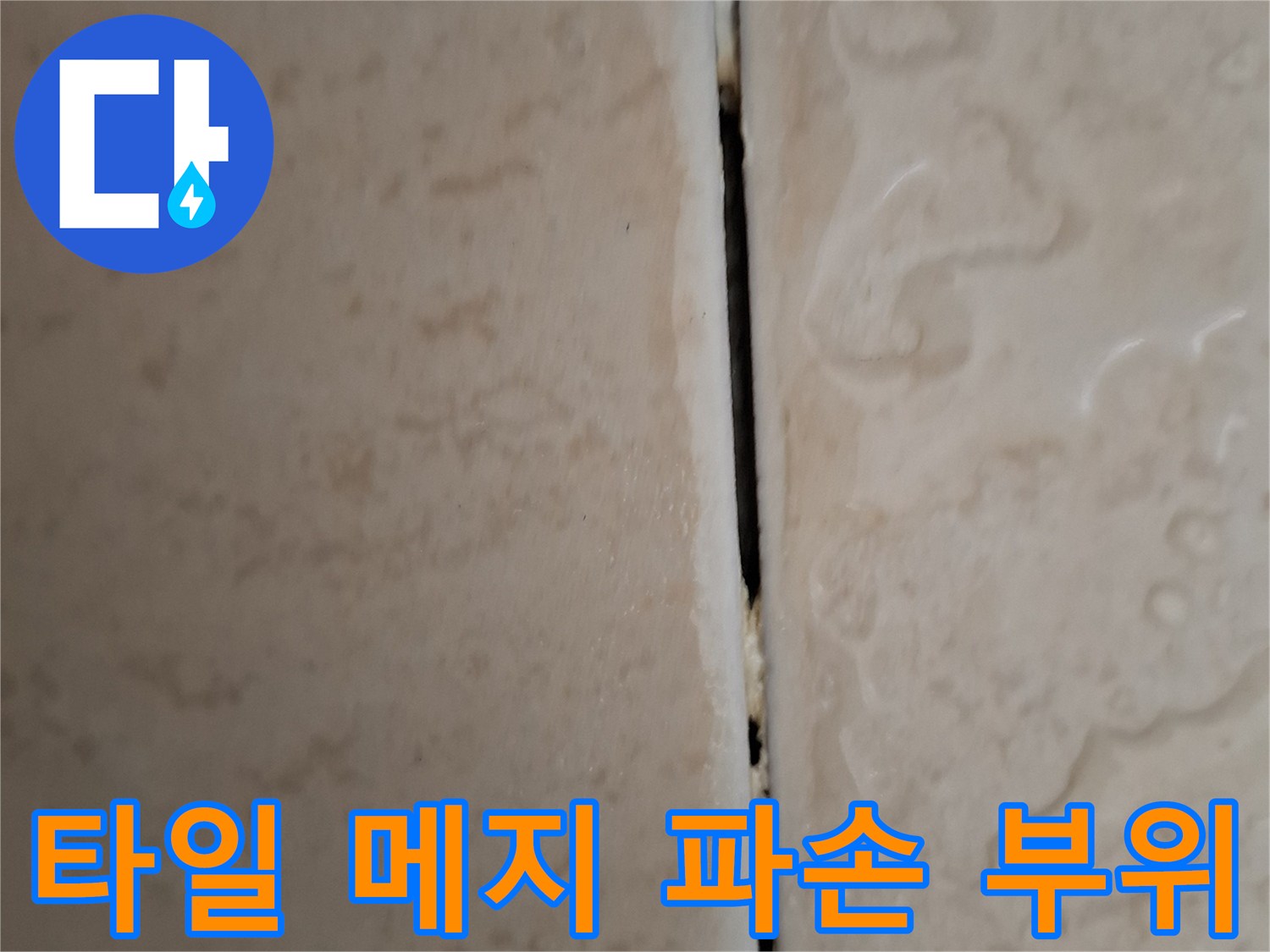 화장실-타일-틈새-메지-파손-상태-촬영