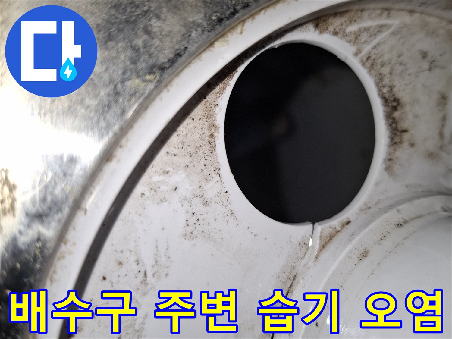 다용도실 배수구 입구-주변의 오염된 흔적 조사