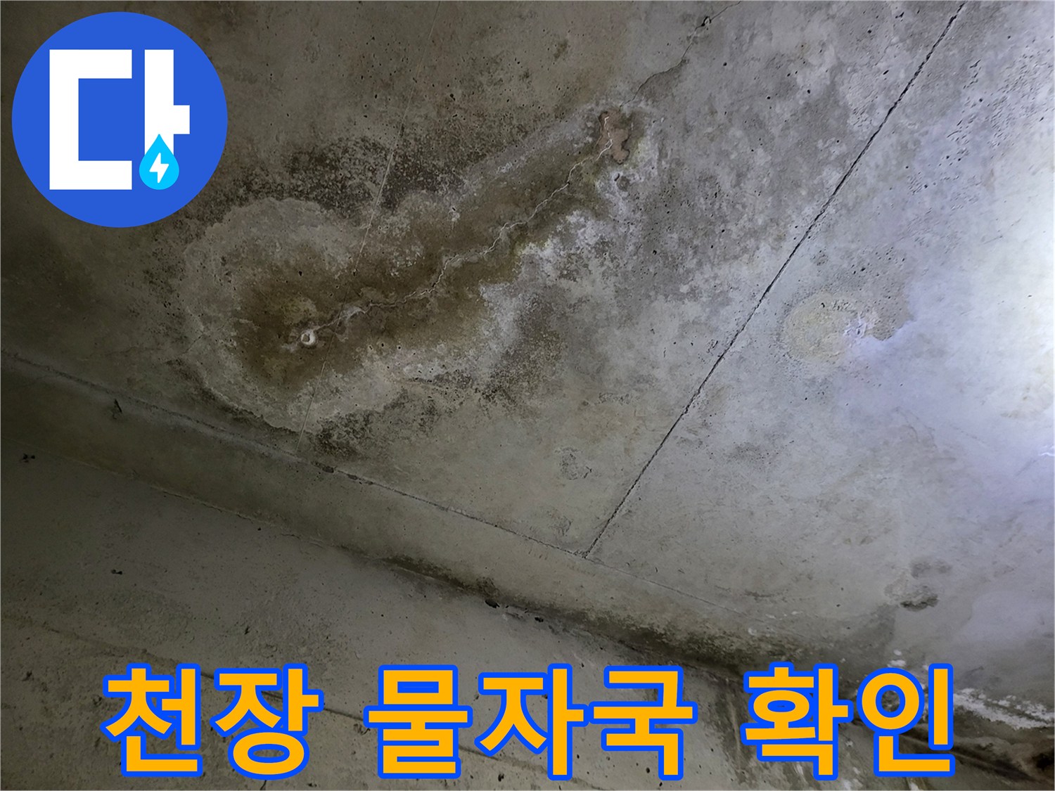 아랫집 천장 마감재-누수로 인한 오염 흔적