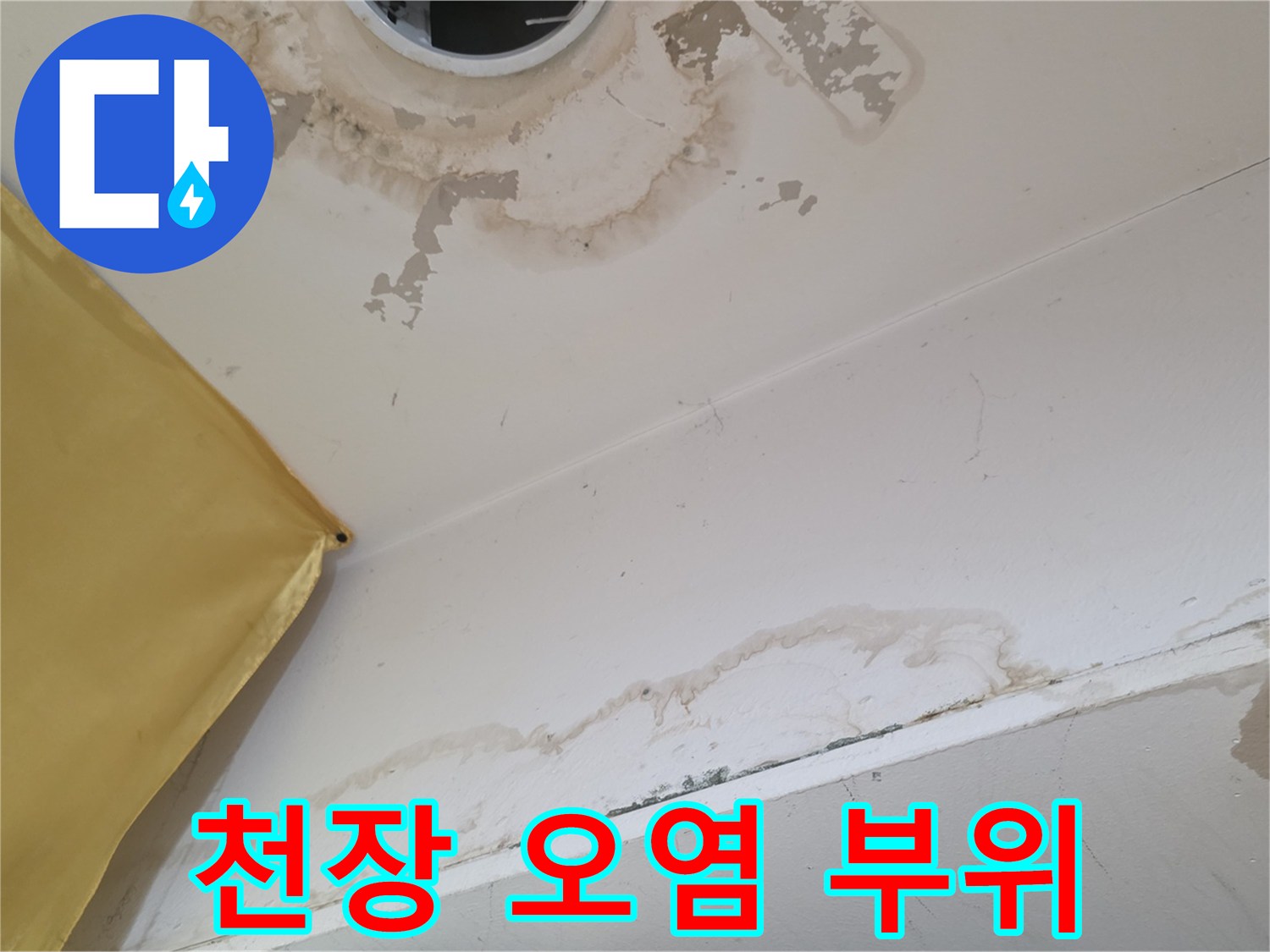천장-석고보드-물샘-흔적-확인