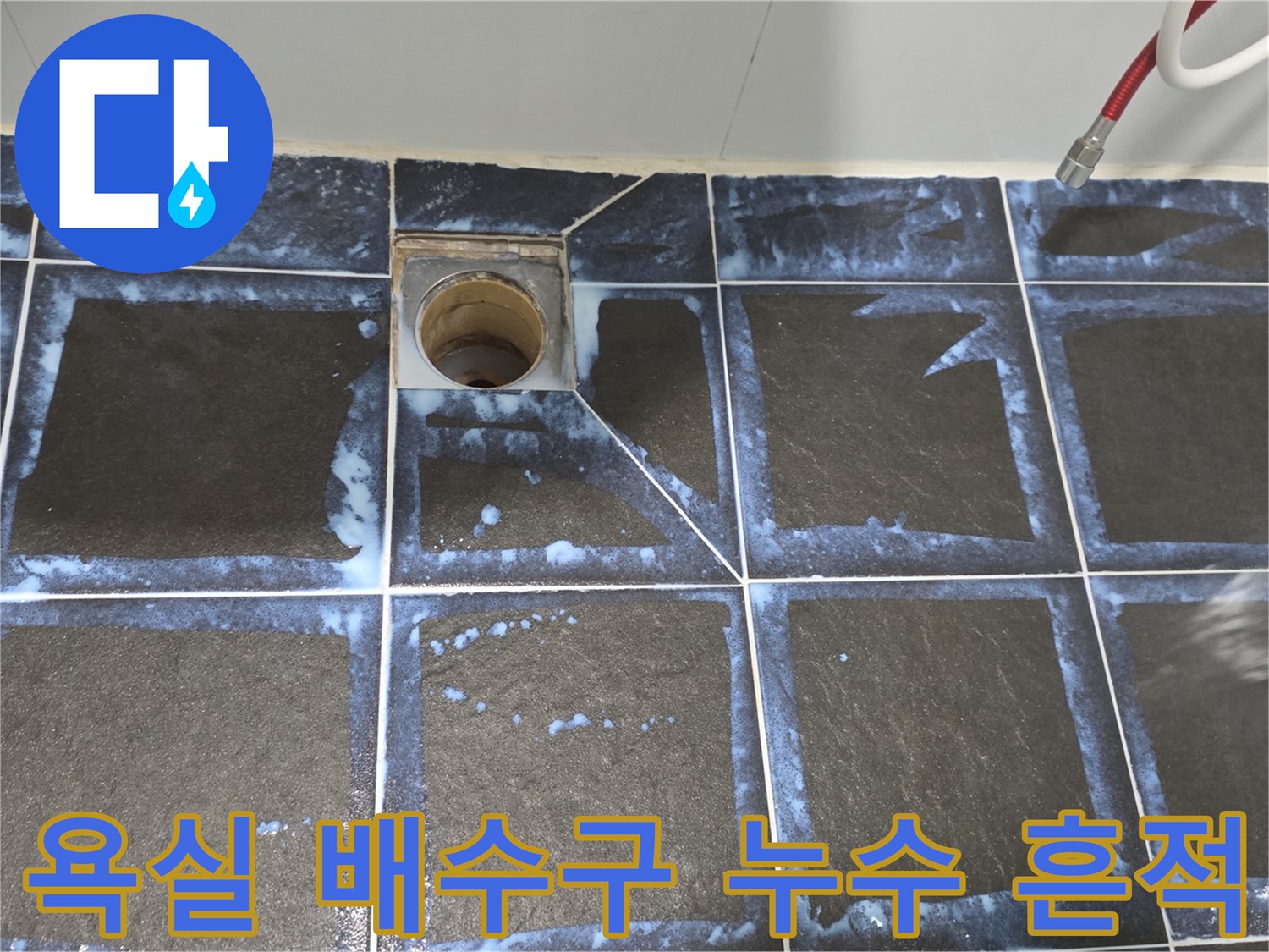 화장실-배수구-유가-주변-물샘-흔적-확인
