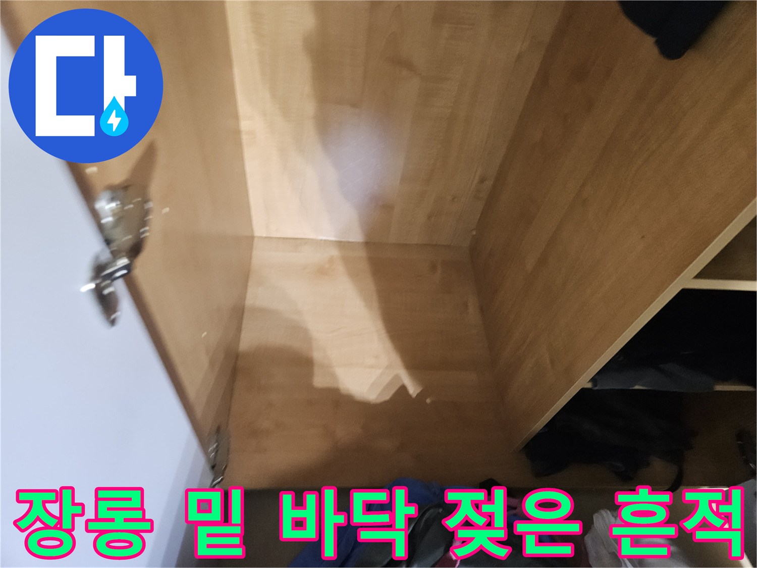 물기가-스며든-장롱-내부-바닥면