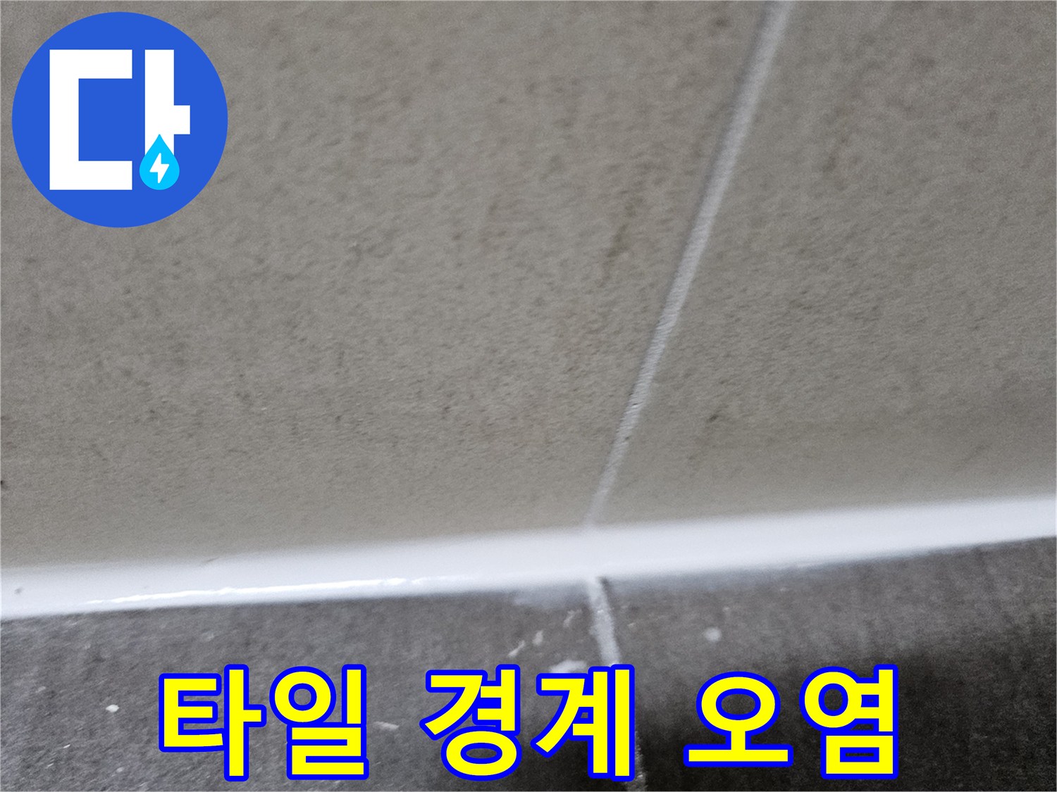 습기-침투로-변색된-타일-줄눈-부위