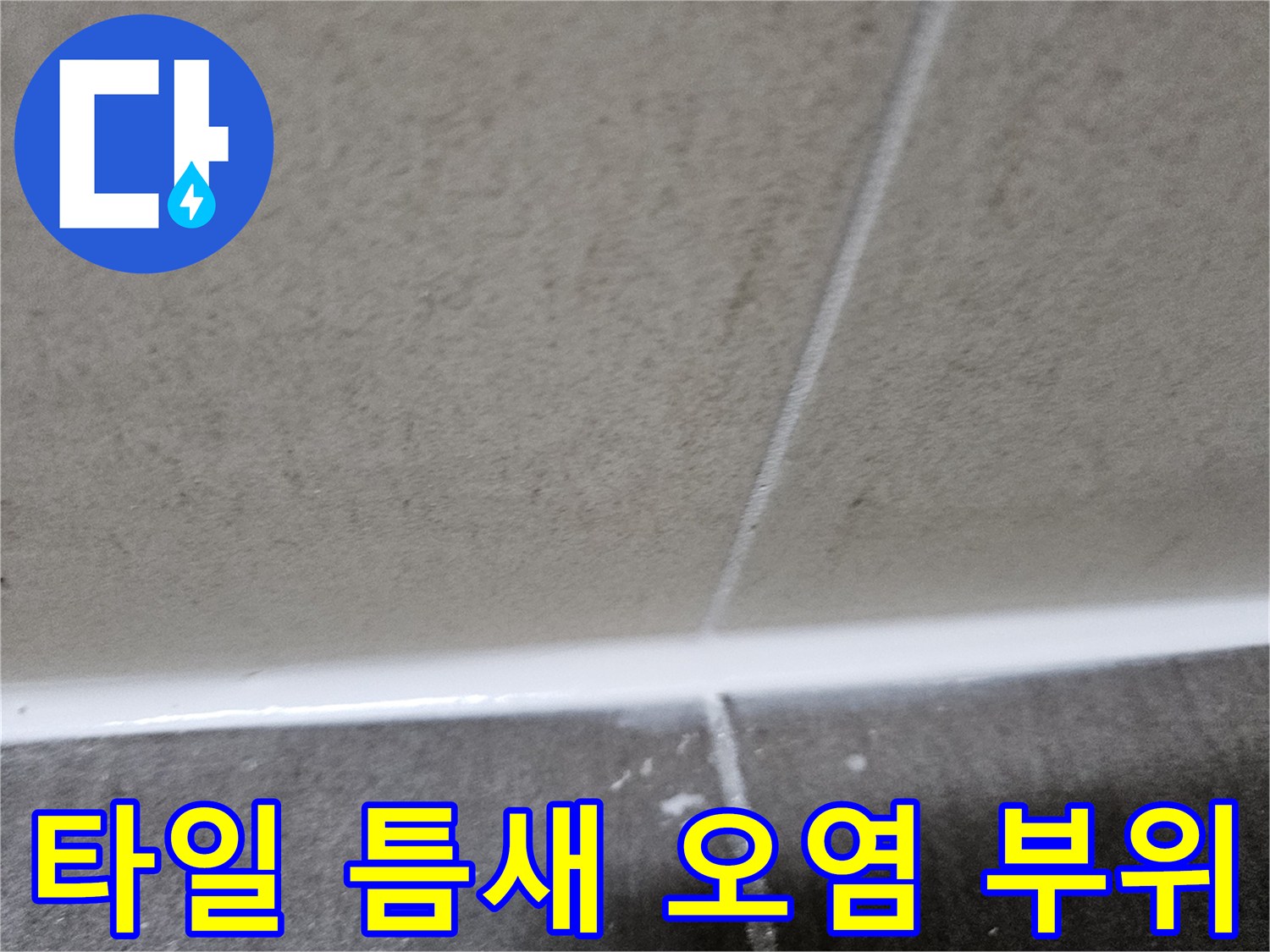 타일-줄눈-사이의-거뭇한-물때와-오염-흔적