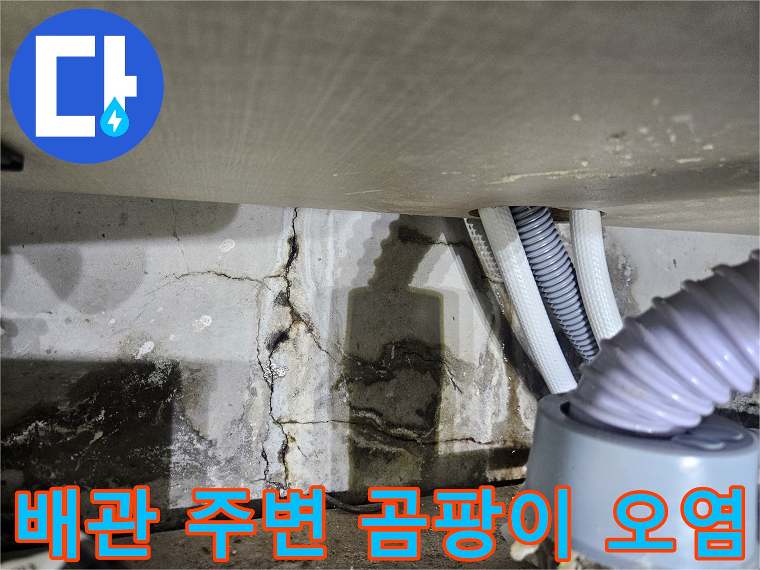 싱크대-아래-벽면의-심한-습기-및-변색