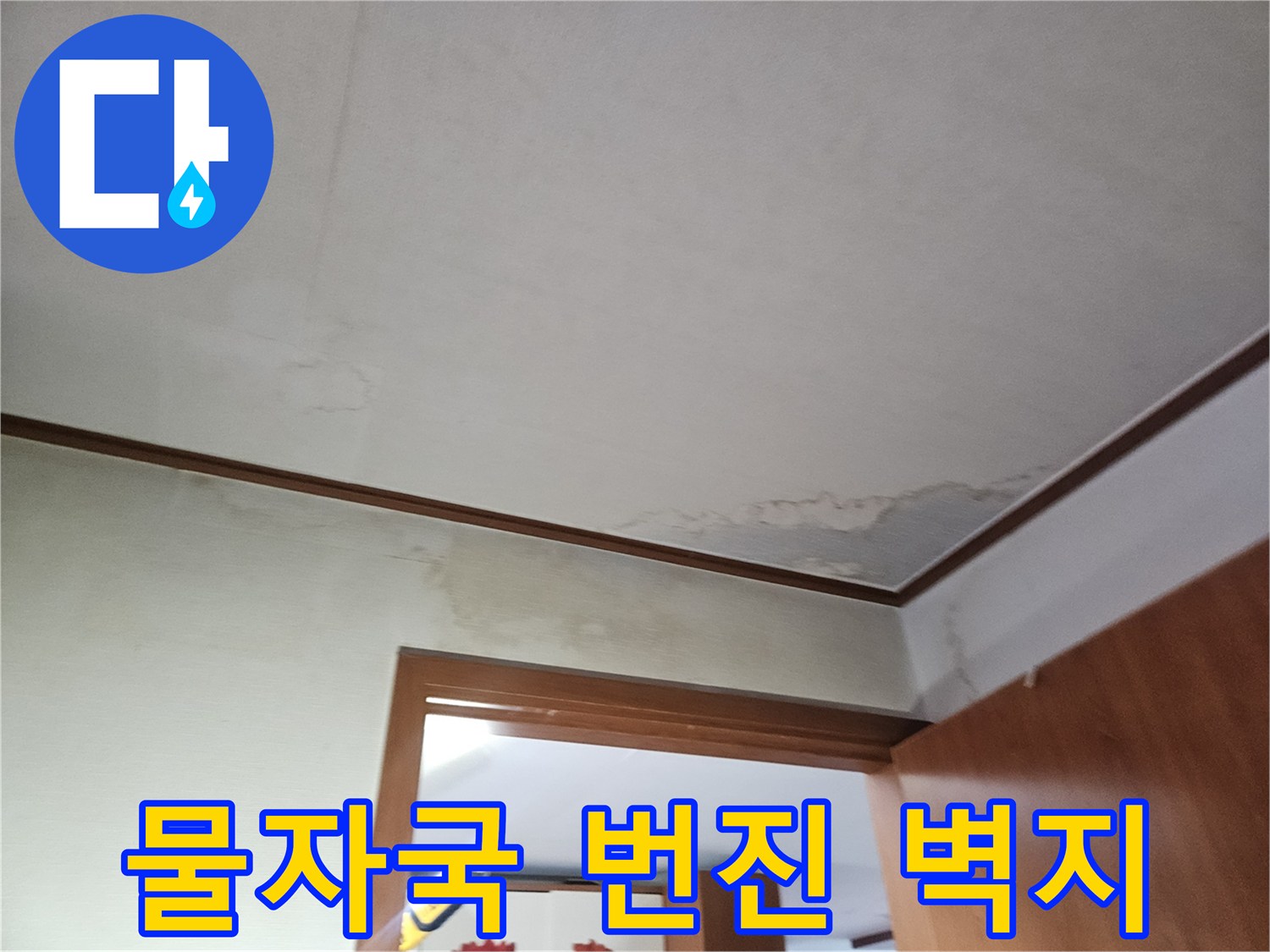 가구 밑 벽면의 물샘 흔적과 습기 현상