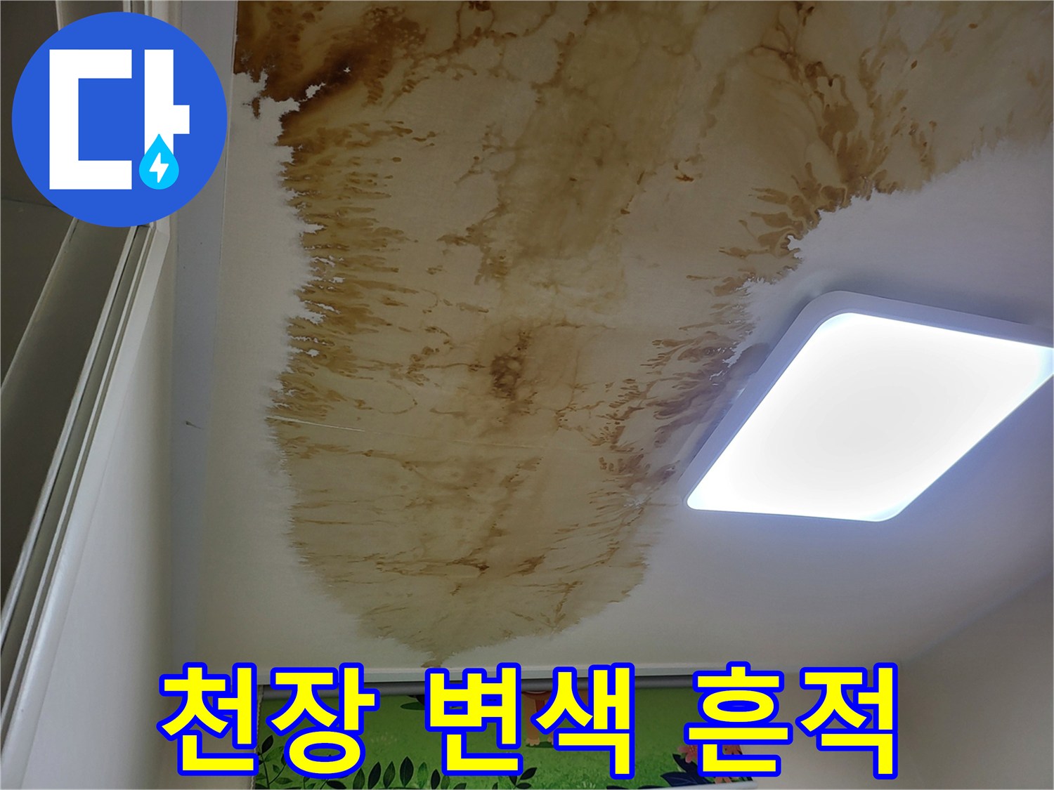 성북구 상월<br>집 천장 누수 변색 부위