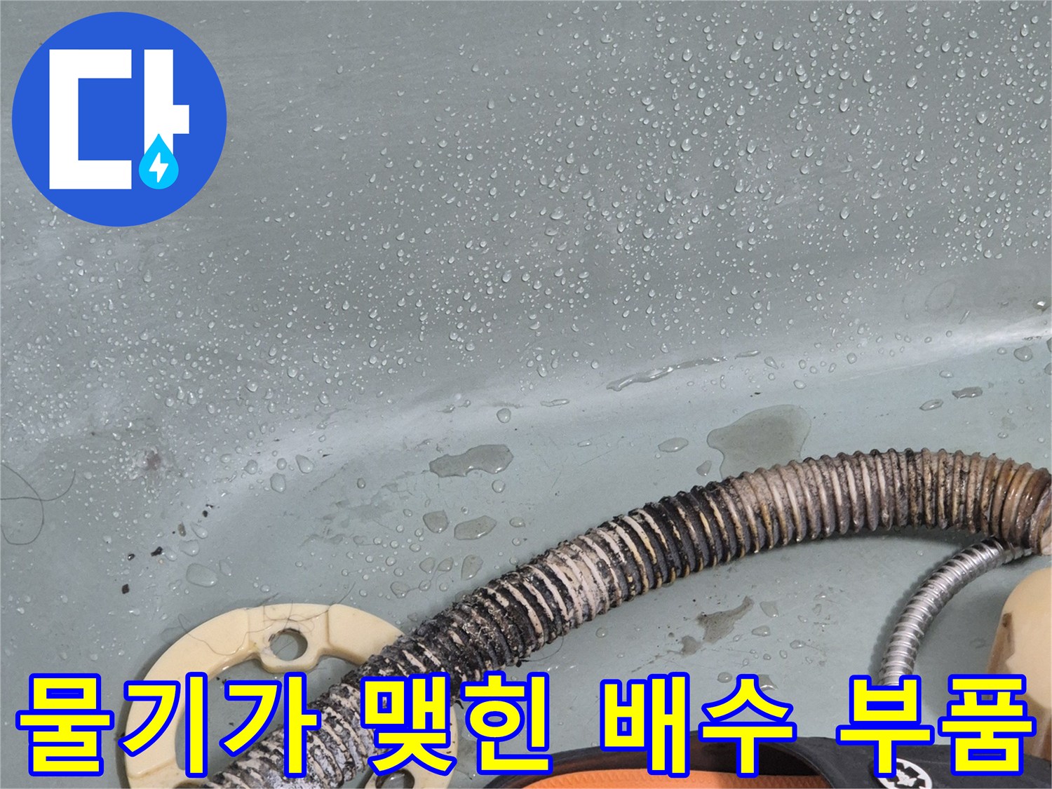 습윤한 상태의 욕조 배수 호스 및 부속