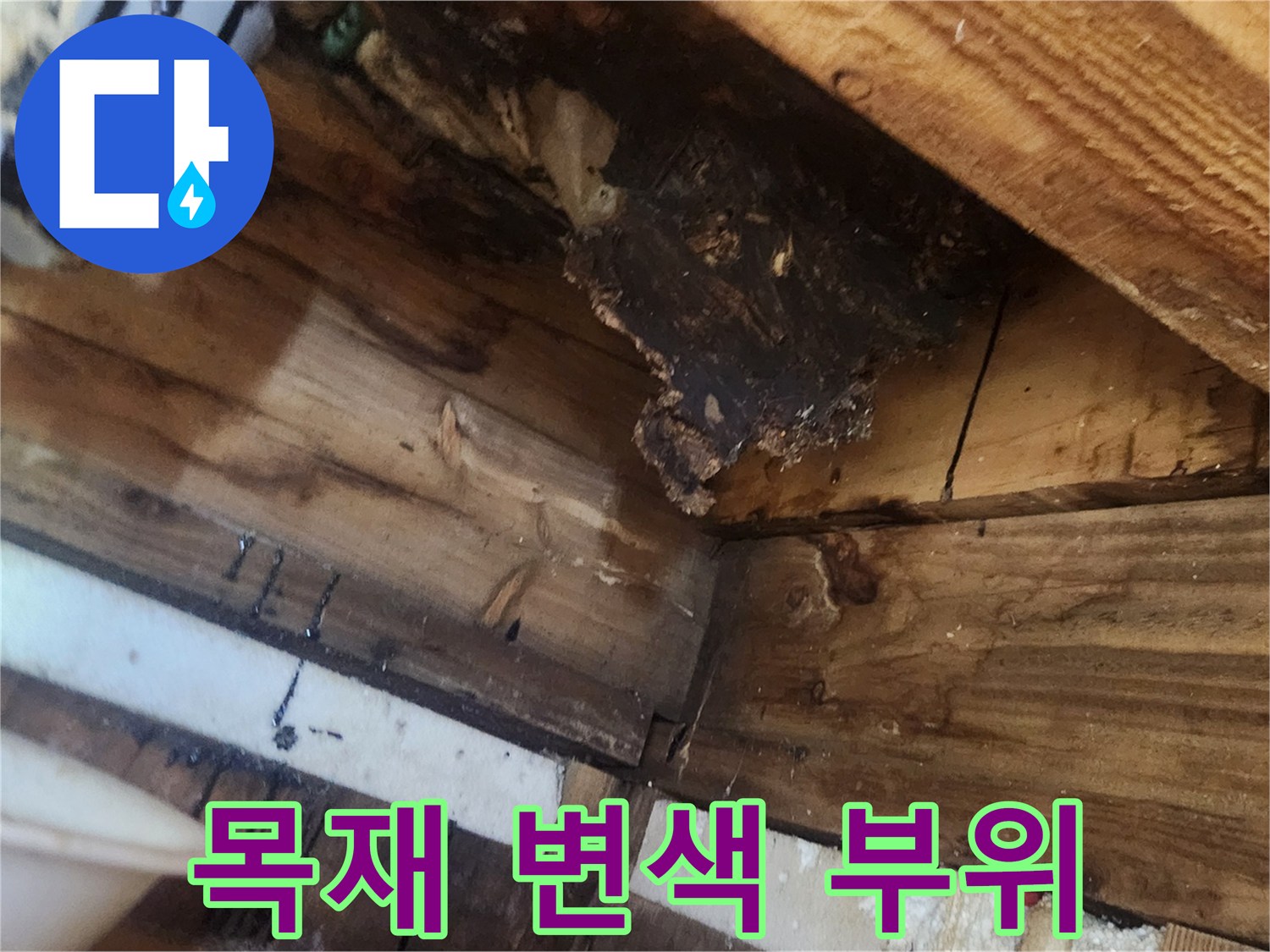 천장-내부-구조물에-남은-습기-흔적