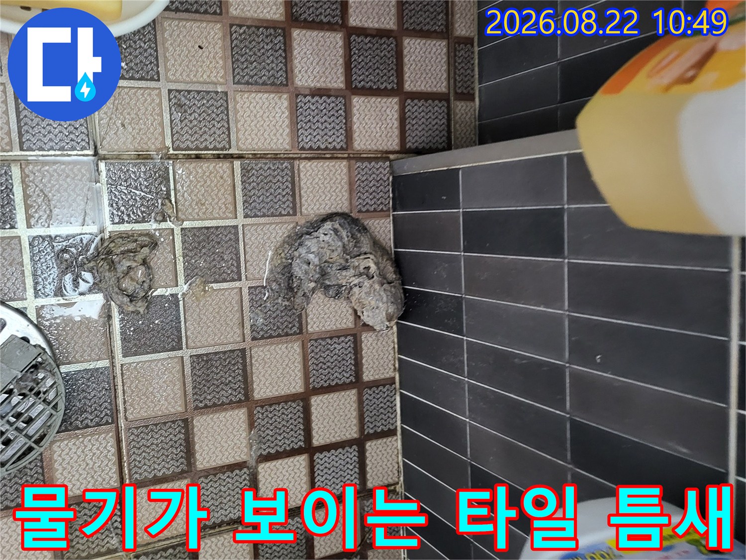 안양동 욕실-타일 사이 물기 고임 현상