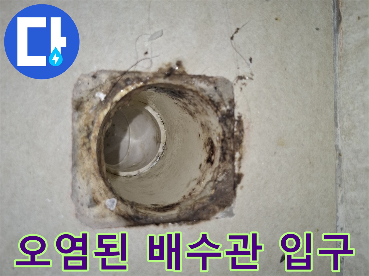 이물질이 섞여 있는 노후된 하수관 주변