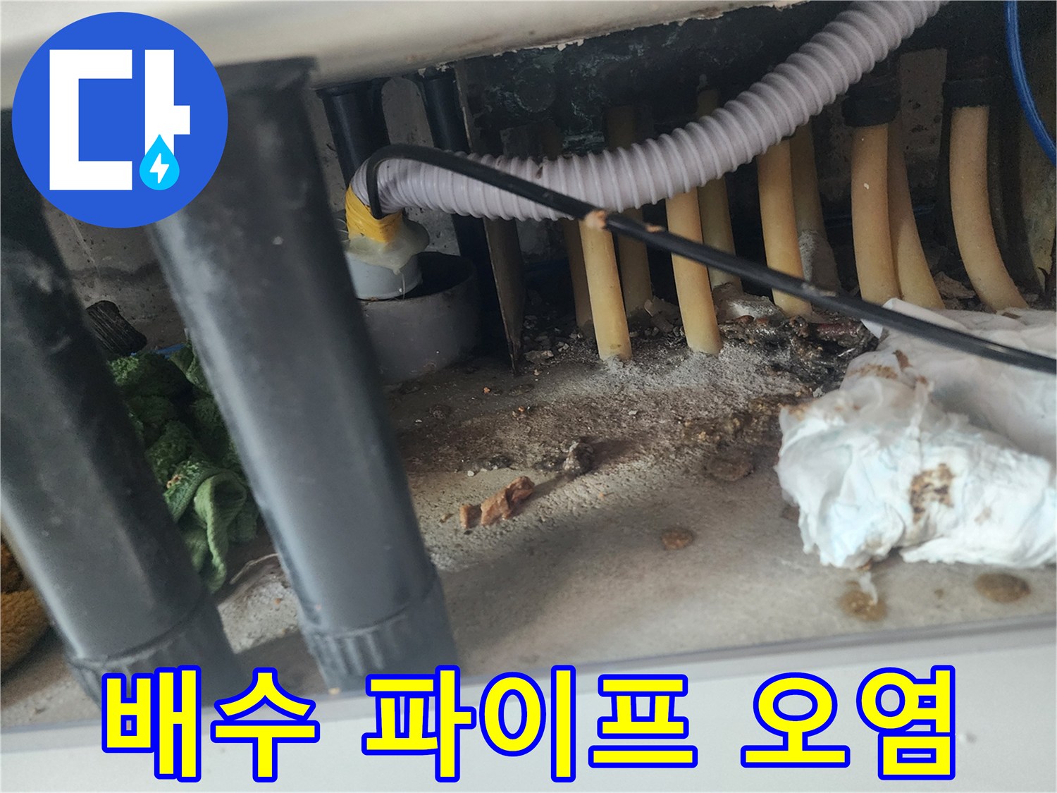 주방-하부장-배수-파이프-오염-및-습기