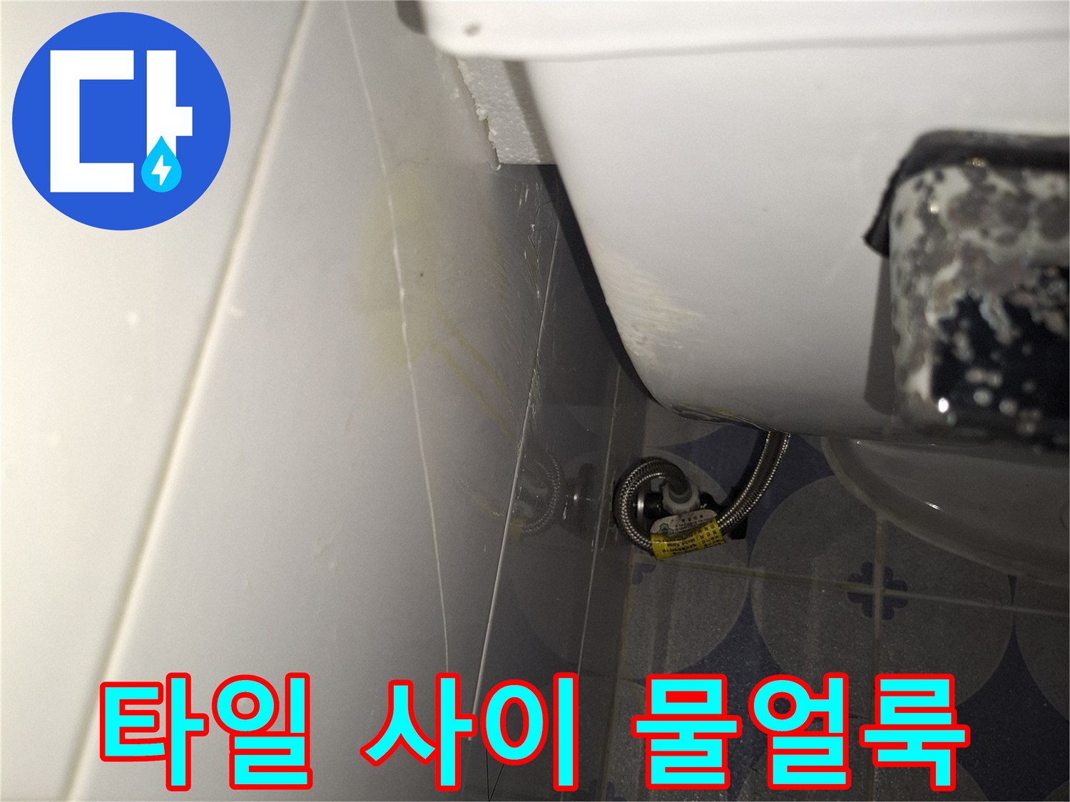 화장실-천장-타일-틈새-물얼룩-발견