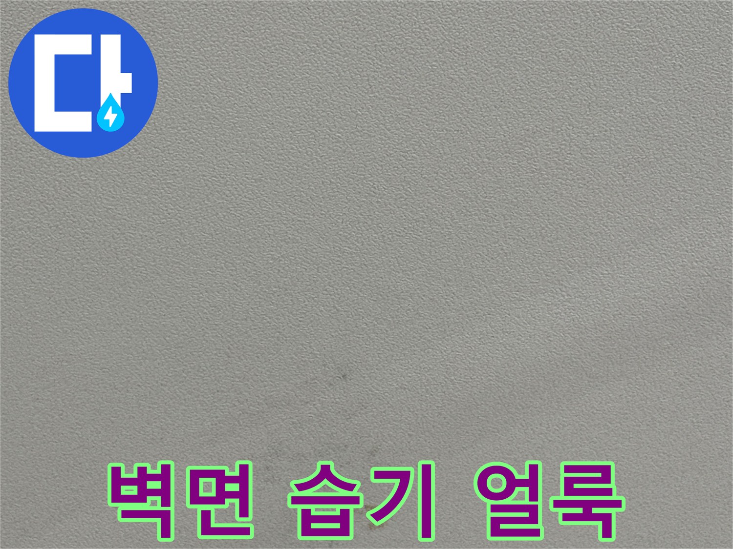 천장 벽지의 습기로 인한 갈색 오염 부위 확인