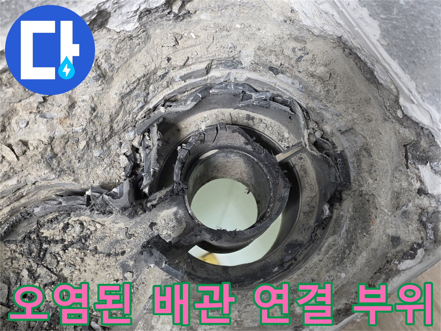 물샘-현상이-드러난-배수구-내부-모습