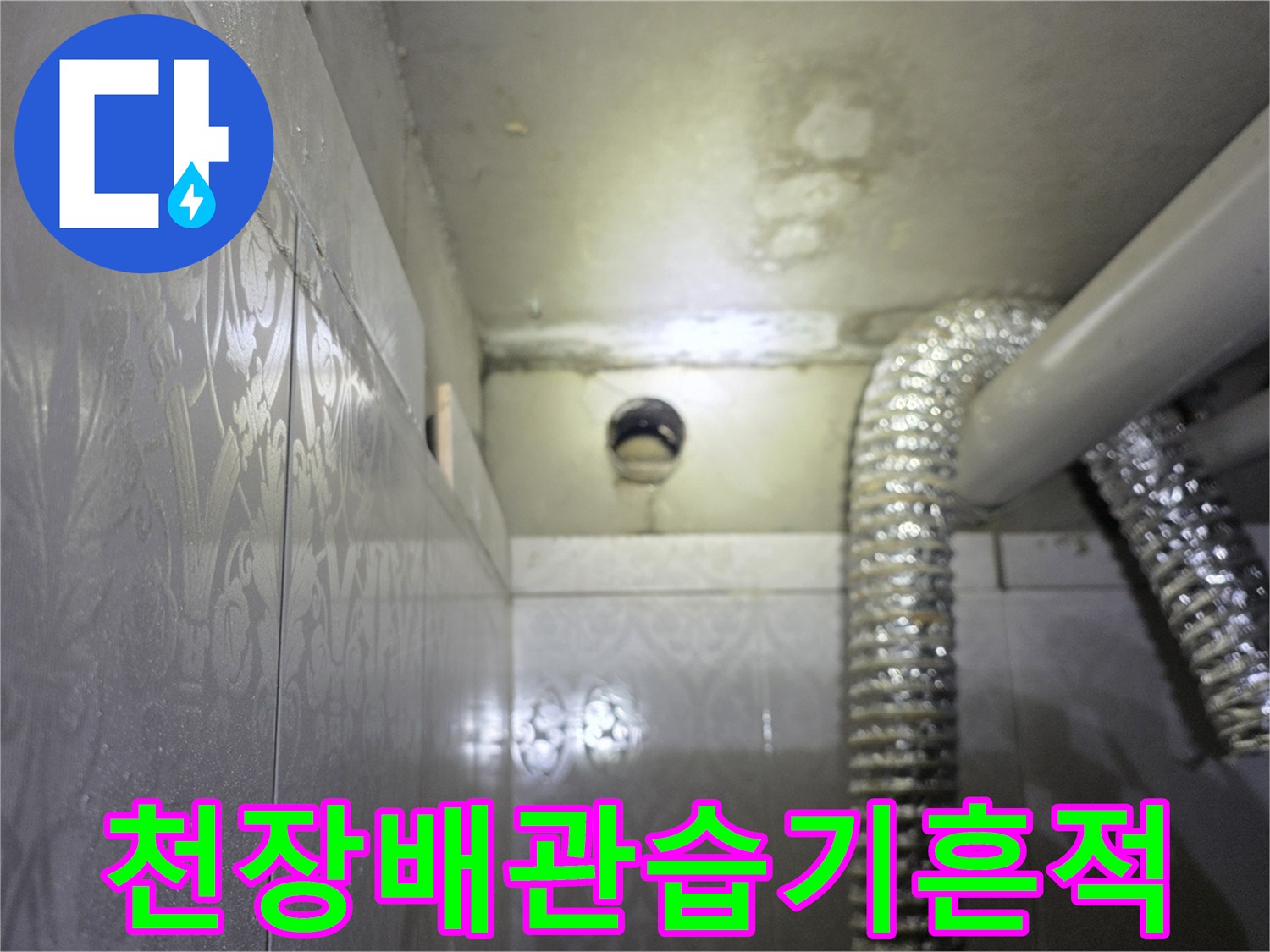천장-배관-주변의-물샘-흔적과-얼룩