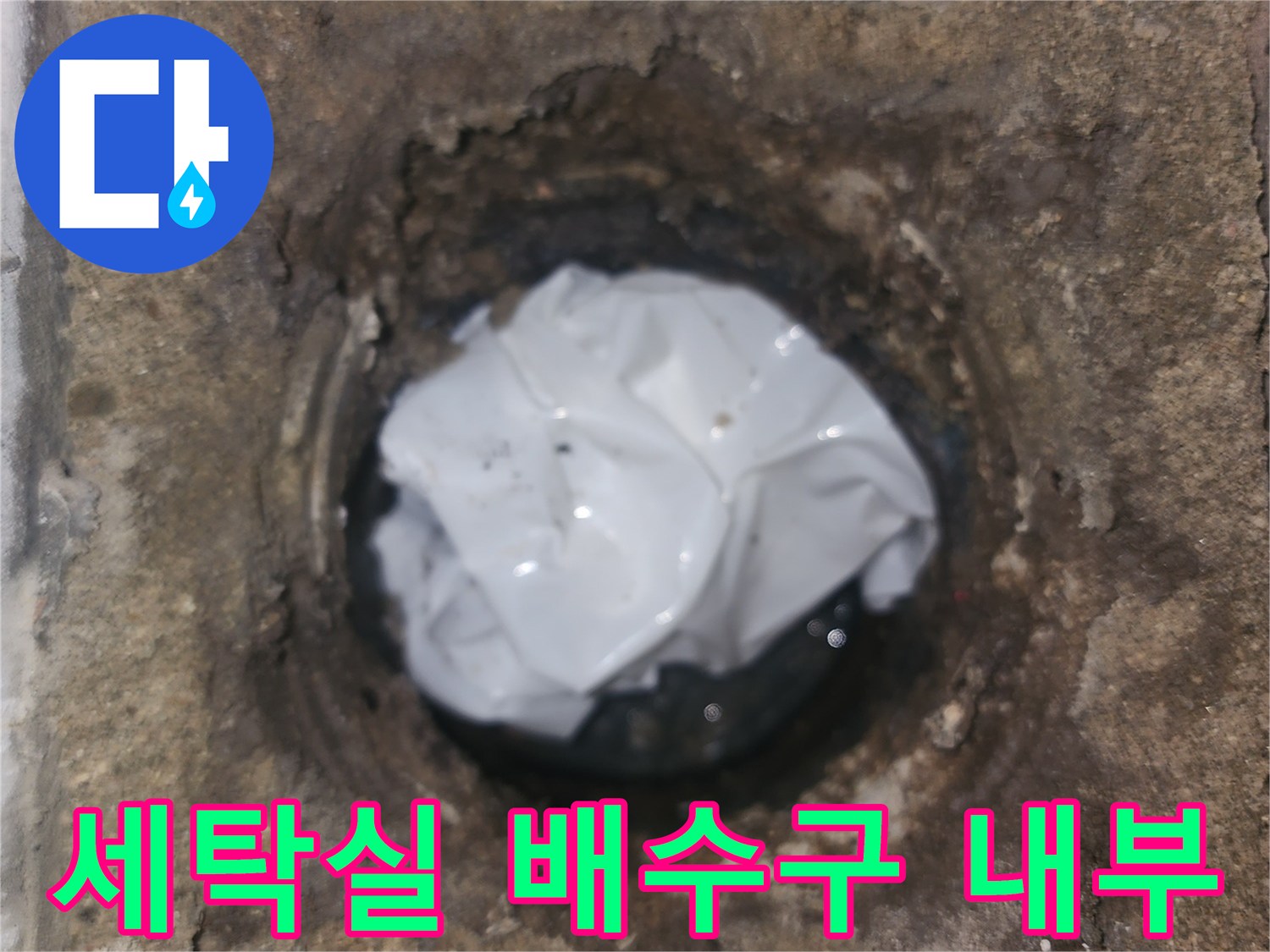 성동구-세탁실-배수구-내부-상태-확인