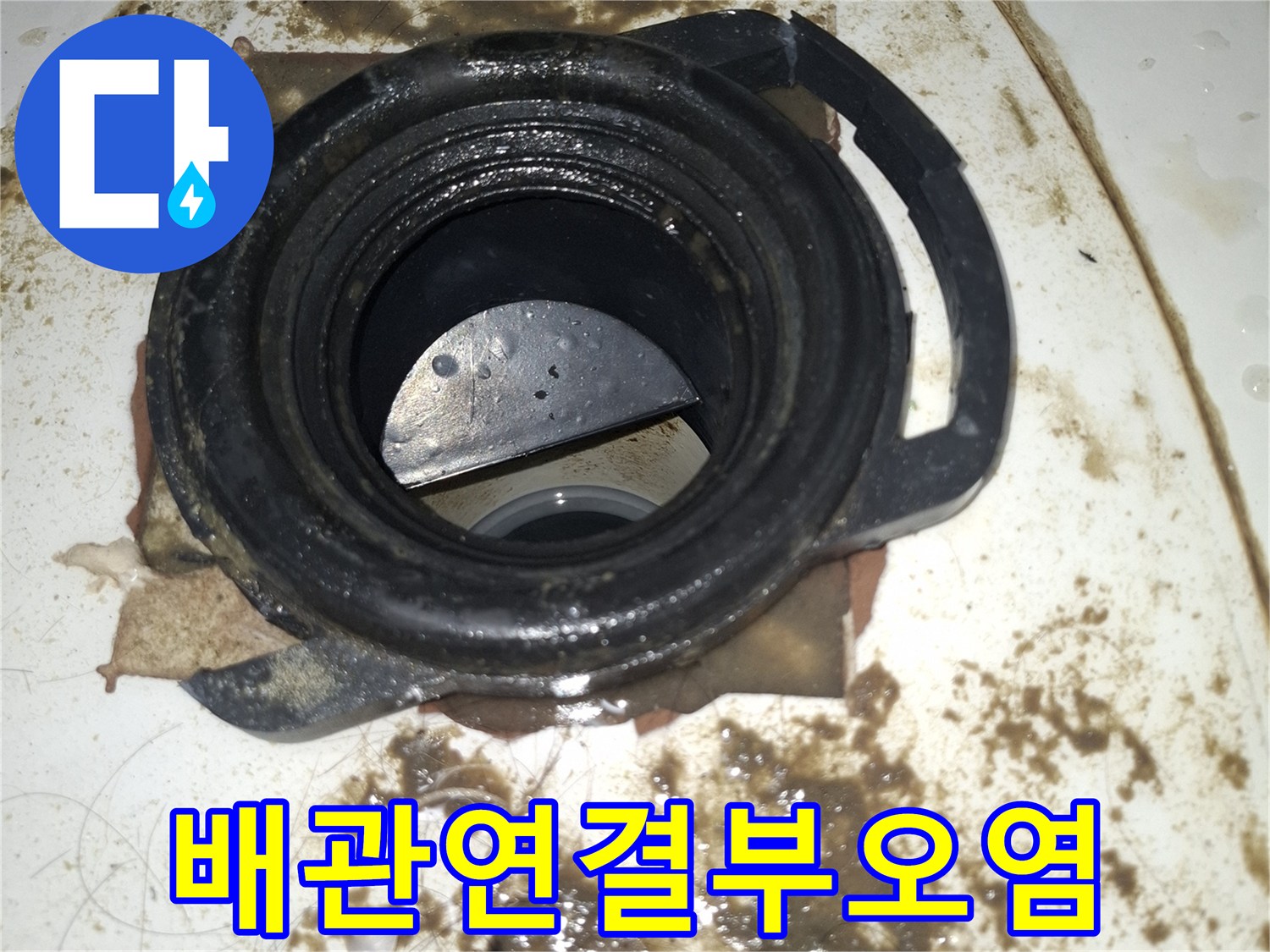 변기-탈거후-노출된-오수관-상태